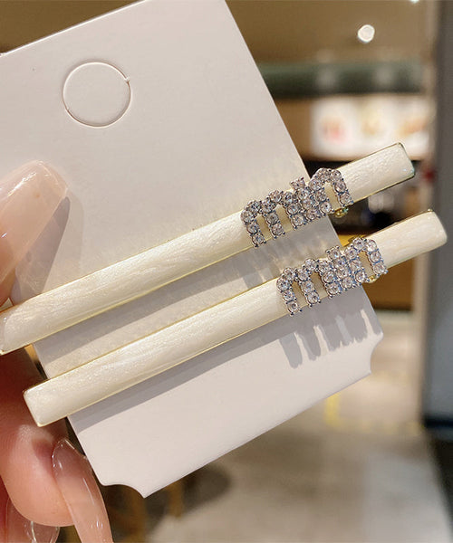 Zircon White Alloy Stylish Pearl Hairpin FashionChic
