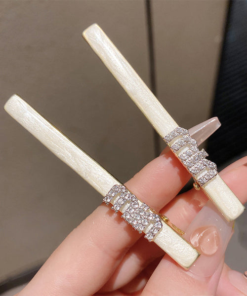 Zircon White Alloy Stylish Pearl Hairpin FashionChic