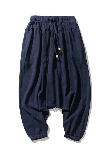 Stylish White Pockets Print Cotton Men Lantern Pants Summer SA057 Men-casual-MENCP240726