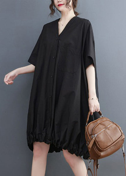 Stylish Yellow V Neck Drawstring Mid Dress Summer GH1028 Ada Fashion