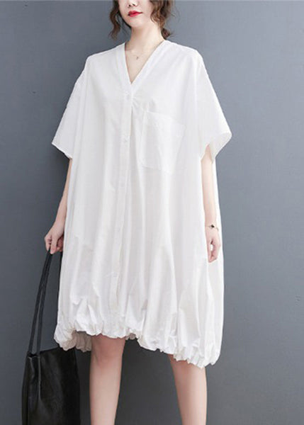 Stylish Yellow V Neck Drawstring Mid Dress Summer GH1028 Ada Fashion