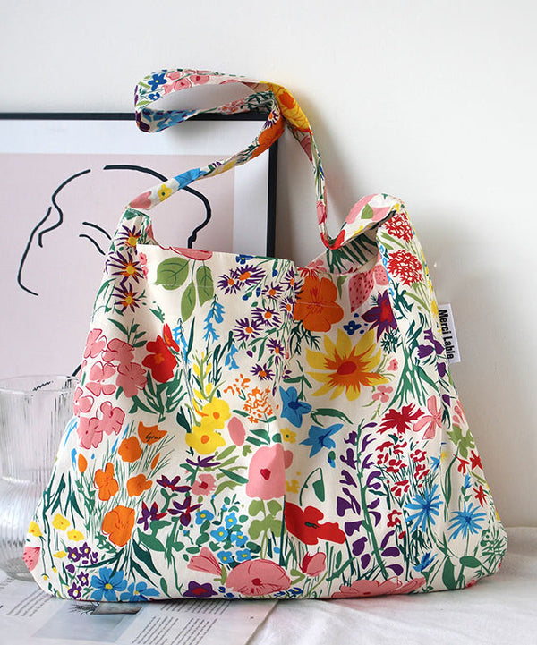 Summer Beige Print Large Capacity Canvas Satchel Bag Handbag SX1005 Ada Fashion
