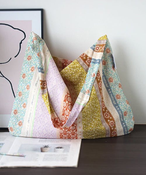 Summer Beige Print Large Capacity Canvas Satchel Bag Handbag SX1005 Ada Fashion