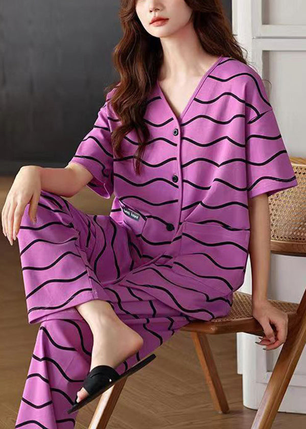 Summer Cotton Thin Loose Casual Home Clothing Set BV001 MZF-TPIEC240702