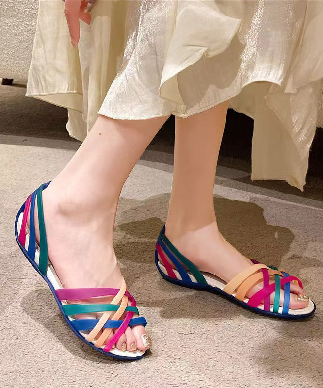 Summer New Colorful Navy Jelly Hollow Out Walking Sandals AA006 shoe-CS240815