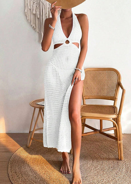 Summer New Sexy Hollow Out Knitted Swimwear Cover Up VC028 WM-Beach-LYQ240615