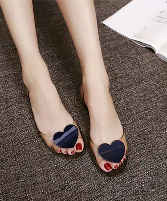 Summer New Transparent Blue Heart Shaped Fish Mouth Sandals AG1024 shoe-CS240905