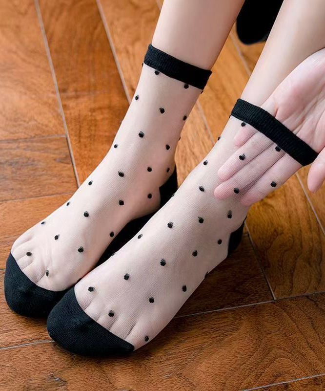 Summer Thin Jacquard Transparent Mesh Mid Length Socks KJ045 WZ240714