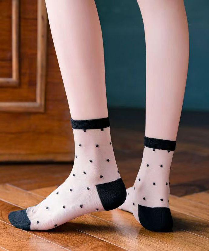 Summer Thin Jacquard Transparent Mesh Mid Length Socks KJ045 WZ240714