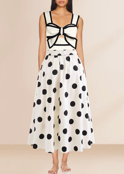 Bodysuit Set Maxi And Skirts White Lingerie Dot Trendy FashionChic