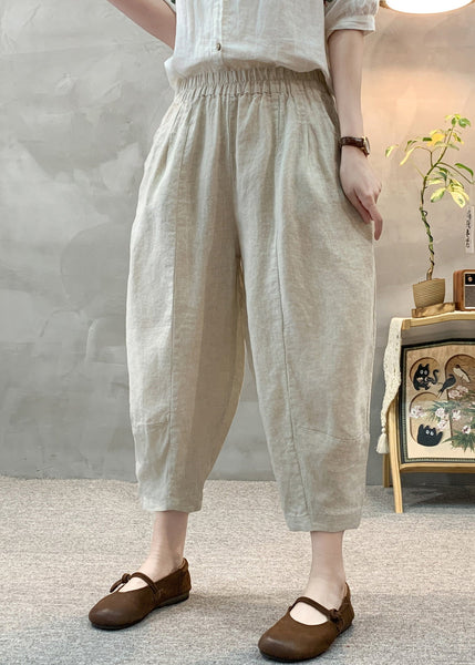 Oversized Crop Summer Apricot Unique Pants Linen FashionChic