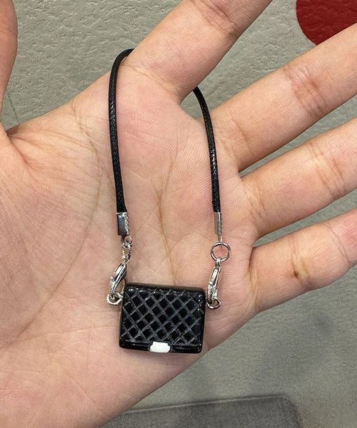 Black Keychains Camera Bag Set Alloy Three-Piece Unique FashionChic