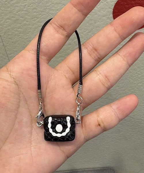 Black Keychains Camera Bag Set Alloy Three-Piece Unique FashionChic