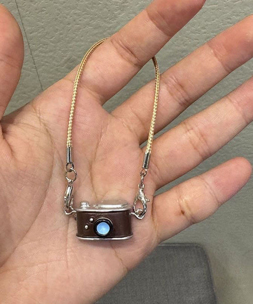 Black Keychains Camera Bag Set Alloy Three-Piece Unique FashionChic