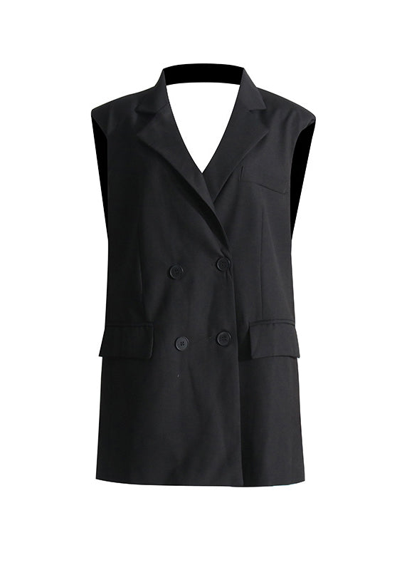 Unique Black Notched Button Bow Vacation Mid Dresses Summer ZL039 SH-LF-SDM240621