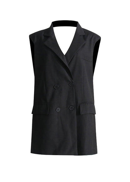 Unique Black Notched Button Bow Vacation Mid Dresses Summer ZL039 SH-LF-SDM240621