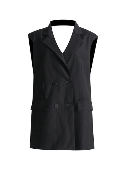 Unique Black Notched Button Bow Vacation Mid Dresses Summer ZL039 SH-LF-SDM240621