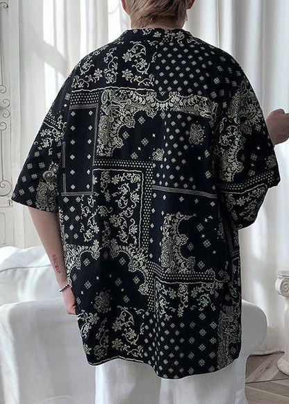 Unique Men Original Cotton T Black Half Print Shirts Design FashionChic