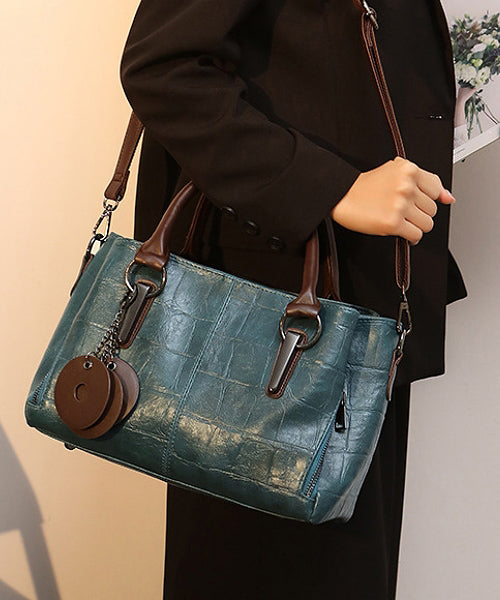 Unique Black Zippered Patchwork Faux Leather Messenger Bag UU1092 Bag-BGS240527