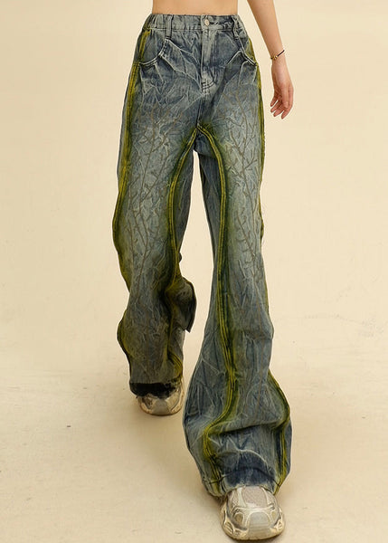 Unique Blue Pockets High Waist Denim Pants Summer PP019 OM-NZ240827