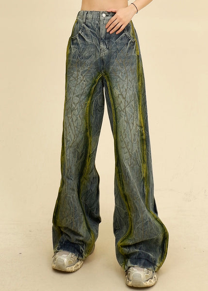 Unique Blue Pockets High Waist Denim Pants Summer PP019 OM-NZ240827