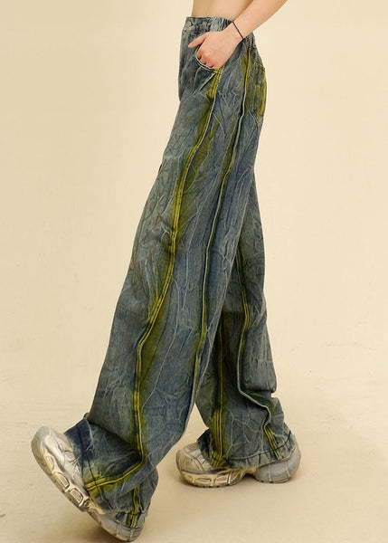 Unique Blue Pockets High Waist Denim Pants Summer PP019 OM-NZ240827