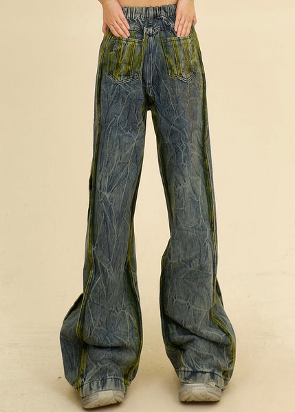 Unique Blue Pockets High Waist Denim Pants Summer PP019 OM-NZ240827