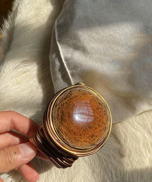 Unique Metal Wrap Alloy Cuff Brown FashionChic