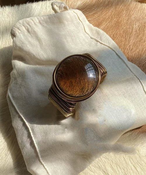 Unique Metal Wrap Alloy Cuff Brown FashionChic