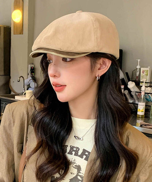 Coffee Fashion Hat Corduroy Unique Versatile Breton FashionChic