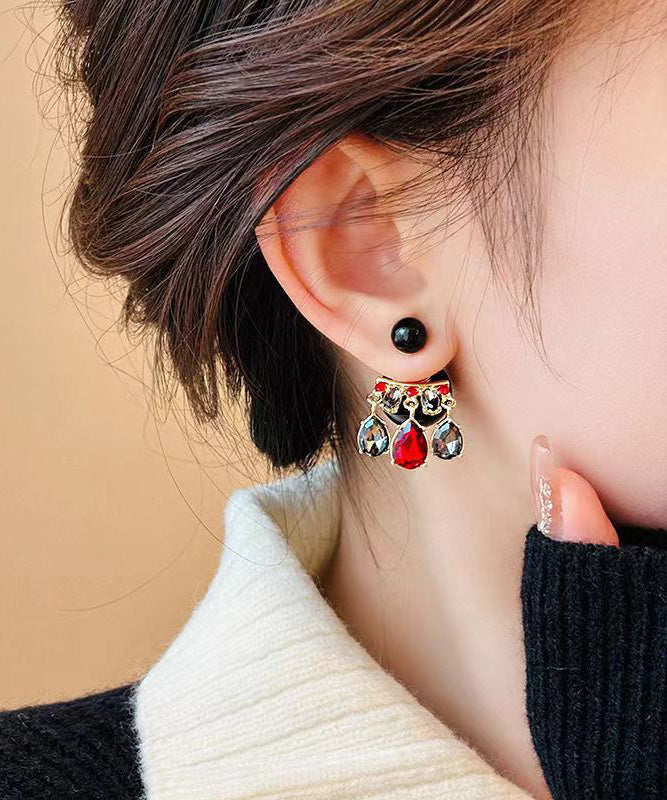 Colorblock Crystal Alloy Tassel Ball Unique Copper Drop Earrings FashionChic