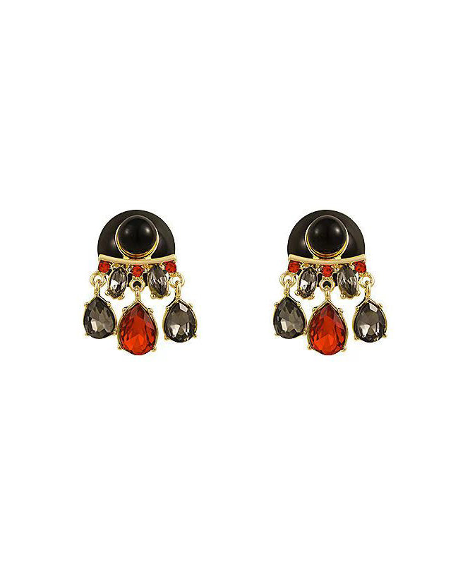 Colorblock Crystal Alloy Tassel Ball Unique Copper Drop Earrings FashionChic