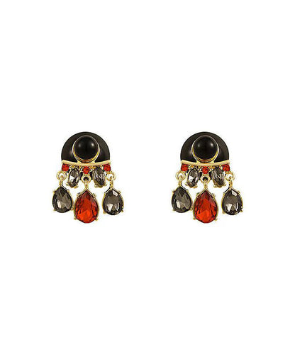 Colorblock Crystal Alloy Tassel Ball Unique Copper Drop Earrings FashionChic