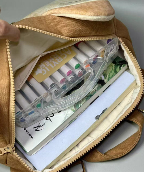 Unique Cute Khaki Cartoon Faux Leather Backpack Bag QF011 Bag-BGS241017