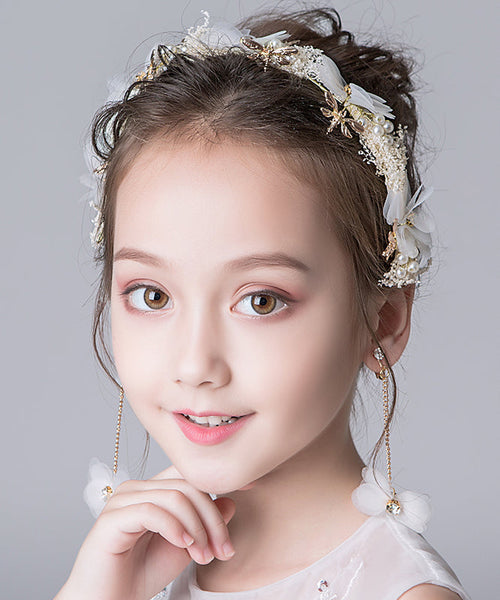 Unique Gold Alloy Tulle Pearl Dragonfly Kids Hairpin IU048 TZ-FQ-HAI240802