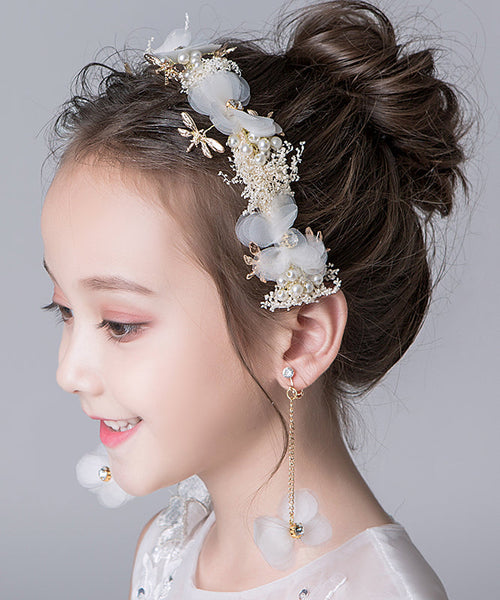Unique Gold Alloy Tulle Pearl Dragonfly Kids Hairpin IU048 TZ-FQ-HAI240802