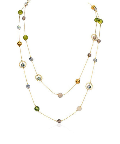 Unique Gold Metal Alloy Pearl Gypsophila Gratuated Bead Necklace YR007 ABC