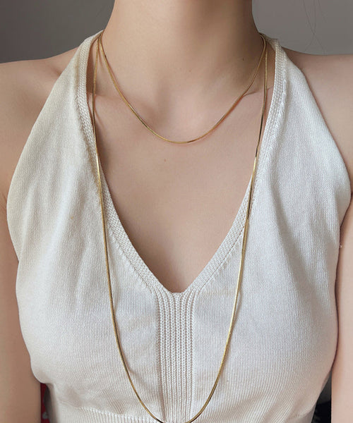 Unique Gold Stainless Steel Double Layer Sweater Necklace YD016 ABC