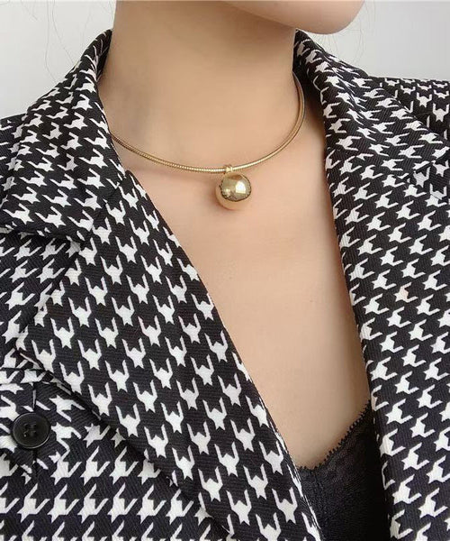 Unique Gold Sterling Silver Alloy Ball Choker AC1055 Genistyle Shop