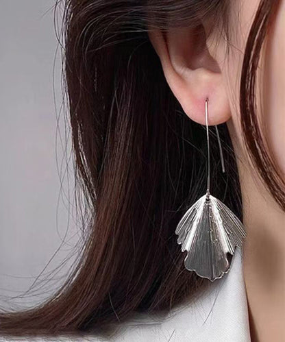 Unique Gold Sterling Silver Alloy Ginkgo leaves Drop Earrings WP003 JEW-EAR241112