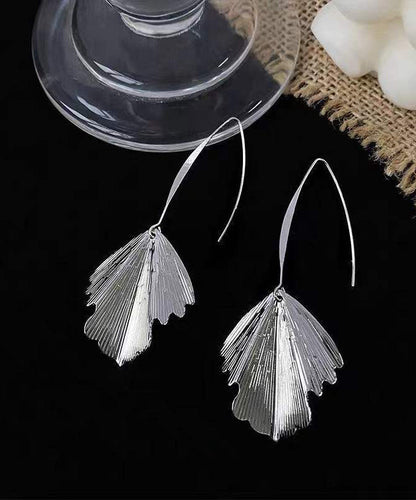 Unique Gold Sterling Silver Alloy Ginkgo leaves Drop Earrings WP003 JEW-EAR241112