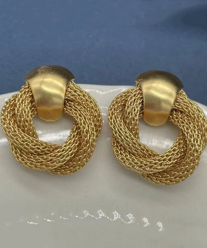 Unique Gold Sterling Silver Overgild Hoop Earrings Three Piece Set DF1017 Ada Fashion