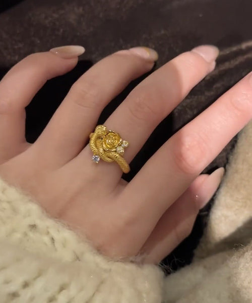 Rings Gold Rose Silver Unique And Snake Sterling Overgild Zircon FashionChic
