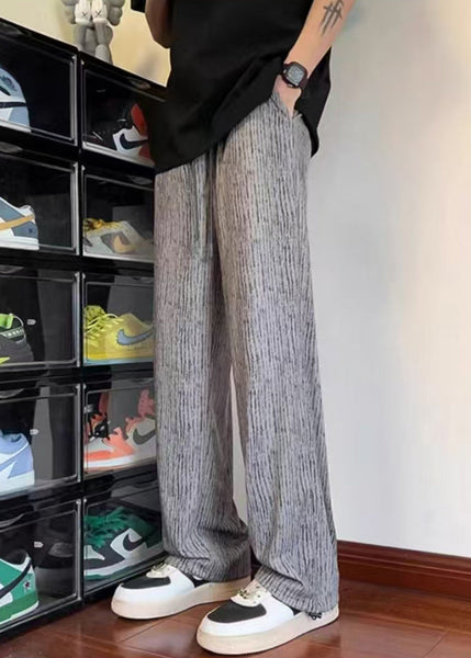 Pants Cotton Unique Grey Print Oversized Men Casual Clothing FashionChic