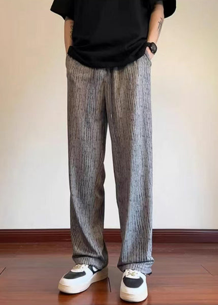Pants Cotton Unique Grey Print Oversized Men Casual Clothing FashionChic