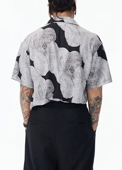 Peter Cotton Pan Design Grey Original Collar Shirt Unique Men FashionChic