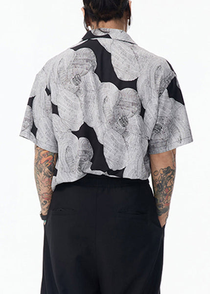 Peter Cotton Pan Design Grey Original Collar Shirt Unique Men FashionChic