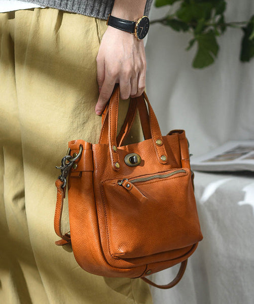 Unique Bag Durable Orange CrossBody Leather Solid Micro FashionChic