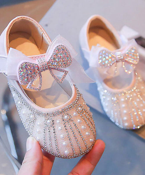 Unique Shoes Buckle Feet Zircon Kids Flat Pearl Strap FashionChic