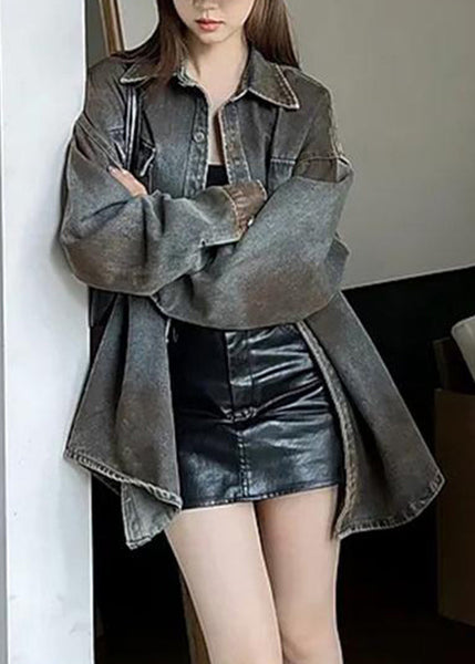 Unique Peter Pan Collar Patchwork Denim Coats Spring RP008 ABC